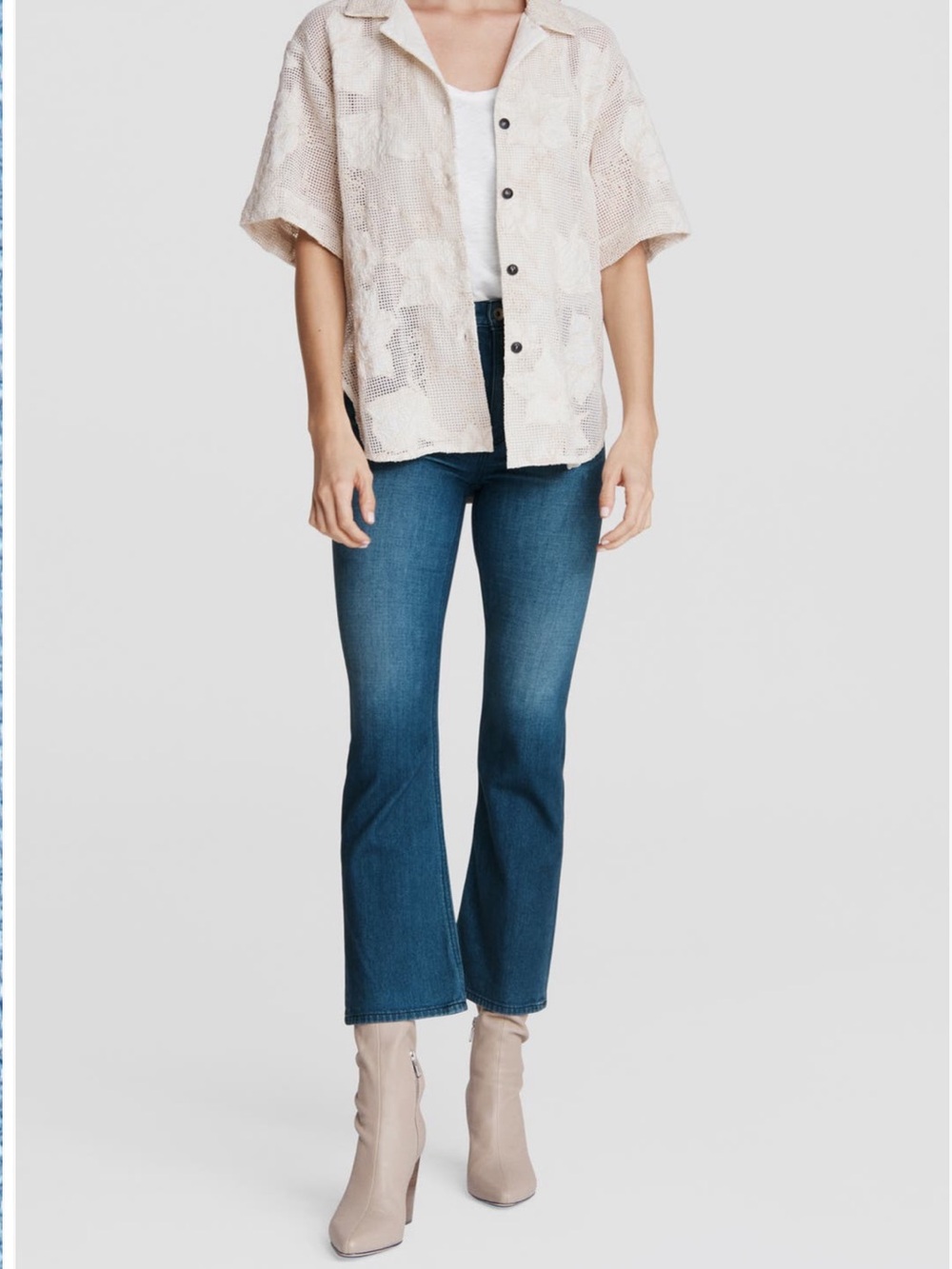 Rag & Bone Nina Women’s Mid Wash Blue ankle flare Jeans